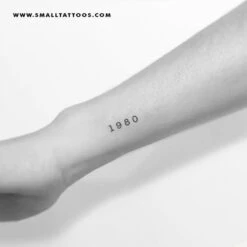 1980 Birth Year Temporary Tattoo (Set Of 3) -Da Vinci Shop 1980 tatteco temporary tattoo