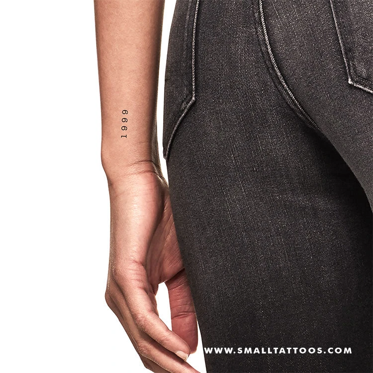 1999 Birth Year Temporary Tattoo (Set Of 3) 3 1999 Birth Year Temporary Tattoo (Set Of 3)