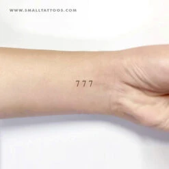 Small 777 Angel Number Temporary Tattoo (Set Of 3) -Da Vinci Shop 777 tatteco t