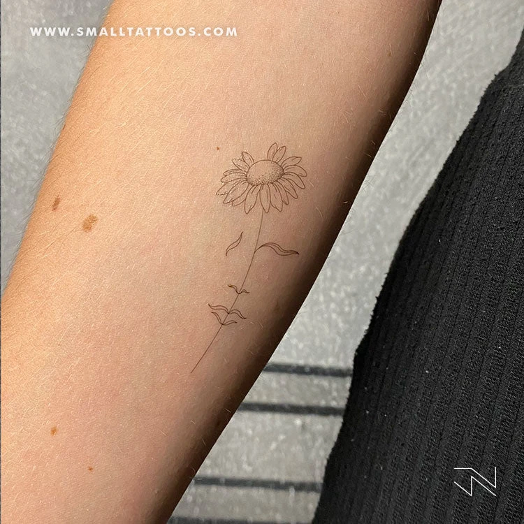 A Dreaming Daisy By Jakenowicz Temporary Tattoo - Set Of 3 3 A Dreaming Daisy By Jakenowicz Temporary Tattoo - Set Of 3