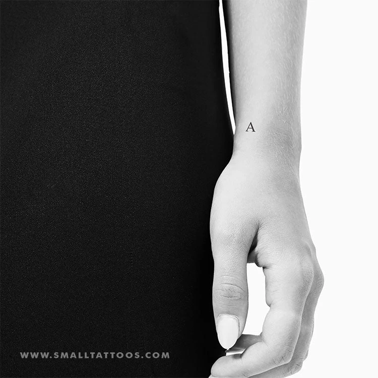 A Uppercase Serif Letter Temporary Tattoo (Set Of 3) 6 A Uppercase Serif Letter Temporary Tattoo (Set Of 3) - Image 4