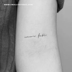 Handwritten Font Amor Fati Temporary Tattoo (Set Of 3) -Da Vinci Shop amor fati st tt