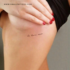Handwritten Font Be Here Now Temporary Tattoo (Set Of 3) -Da Vinci Shop be here now handwritten tatteco