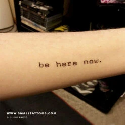 Be Here Now Temporary Tattoo (Set Of 3) -Da Vinci Shop be here now typewriter font