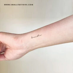 Handwritten Font Breathe Temporary Tattoo (Set Of 3) -Da Vinci Shop breathe signer tatteco st