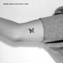 Small Half Floral Butterfly Temporary Tattoo - Set Of 3 -Da Vinci Shop butterfly and flowers tatteco 750