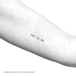 Typewriter Font Let It Be Temporary Tattoo (Set Of 3)
