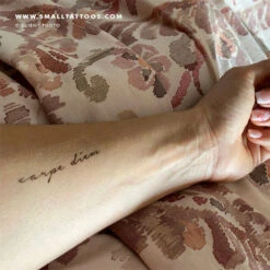 Carpe Diem Temporary Tattoo (Set Of 3) -Da Vinci Shop carpe diem tatteco temporary tattoo client photo