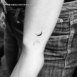 Crescent Moon Couple Temporary Tattoo (Set Of 3) -Da Vinci Shop crescent couple tatteco st