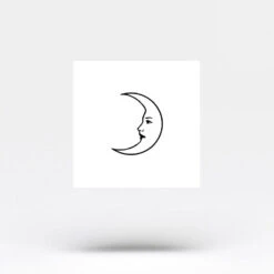 La Luna Crescent Temporary Tattoo (Set Of 3) -Da Vinci Shop crescent moon face temporary tattoo