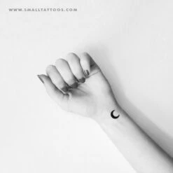Black Crescent Moon Temporary Tattoo (Set Of 3) -Da Vinci Shop crescent moon temporary tattoo 1