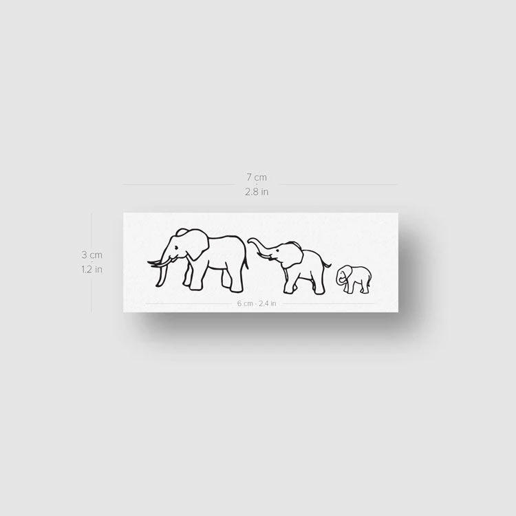 Elephant Family Temporary Tattoo (Set Of 3) 6 Elephant Family Temporary Tattoo (Set Of 3) - Image 4