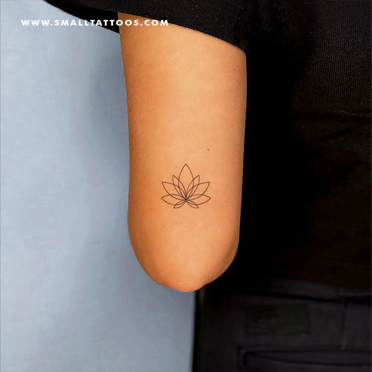 Fine Line Lotus Flower Temporary Tattoo (Set Of 3) 4 Fine Line Lotus Flower Temporary Tattoo (Set Of 3) - Image 2