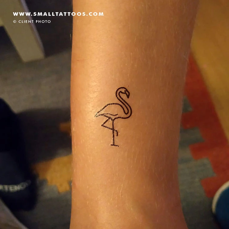 Small Flamingo Temporary Tattoo (Set Of 3) 4 Small Flamingo Temporary Tattoo (Set Of 3) - Image 2