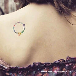 Flower Wreath Temporary Tattoo By Zihee (Set Of 3) -Da Vinci Shop flower wreath temporary tattoo