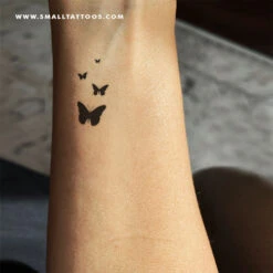 Four Black Butterflies Temporary Tattoo (Set Of 3) -Da Vinci Shop four butterflies