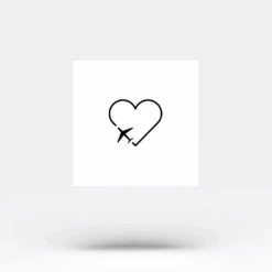 Traveller Heart Temporary Tattoo (Set Of 3) 7 Traveller Heart Temporary Tattoo (Set Of 3) -Da Vinci Shop heart airplane temporary tattoos