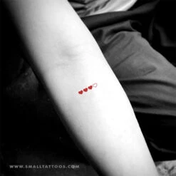Red Loading Hearts Temporary Tattoo (Set Of 3) -Da Vinci Shop hearts loading temporary tattoo