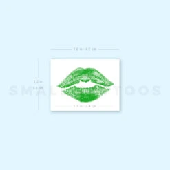 Green Kiss Mark Temporary Tattoo (Set Of 3) -Da Vinci Shop image1 st 750px 525fceb4 082e 40ad 80d0 dc9e9e0e78f6