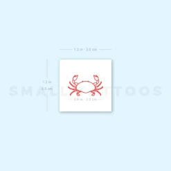 Red Crab Temporary Tattoo (Set Of 3)