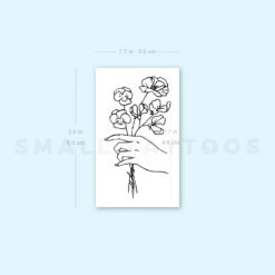 Small Hand Holding Flowers Temporary Tattoo (Set Of 3) -Da Vinci Shop image1 st 750px f33e5f5e 587c 4cd8 a058 d8cd4378cc60