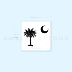 South Carolina Palm Tree And Moon Temporary Tattoo - Set Of 3 -Da Vinci Shop image1 st 750px f84f4d2d 1ee1 4720 83f1 fcbdc99bf649