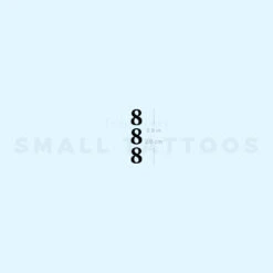Vertical 888 Temporary Tattoo (Set Of 3)