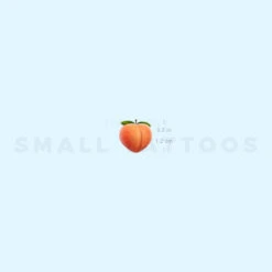 Peach Emoji Temporary Tattoo (Set Of 3)