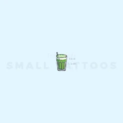Tiny Matcha Latte Temporary Tattoo (Set Of 3)