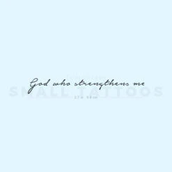 God Who Strengthens Me Temporary Tattoo (Set Of 3)