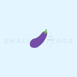 Eggplant Emoji Temporary Tattoo (Set Of 3)