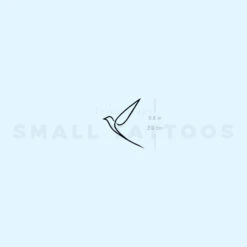 Single Line Bird Temporary Tattoo (Set Of 3)