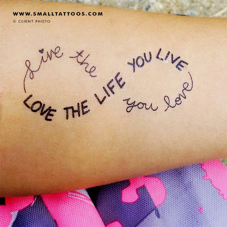 Live The Life You Love Infinity Temporary Tattoo (Set Of 3) 5 Live The Life You Love Infinity Temporary Tattoo (Set Of 3) - Image 3