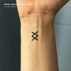 Minimalist Ingwaz Temporary Tattoo (Set Of 3) -Da Vinci Shop ingwaz rune tatteco temporary tattoo client photo