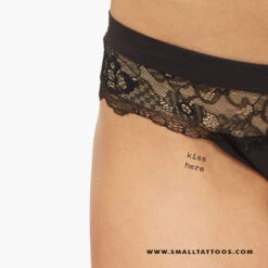 Small Kiss Here Temporary Tattoo (Set Of 3)