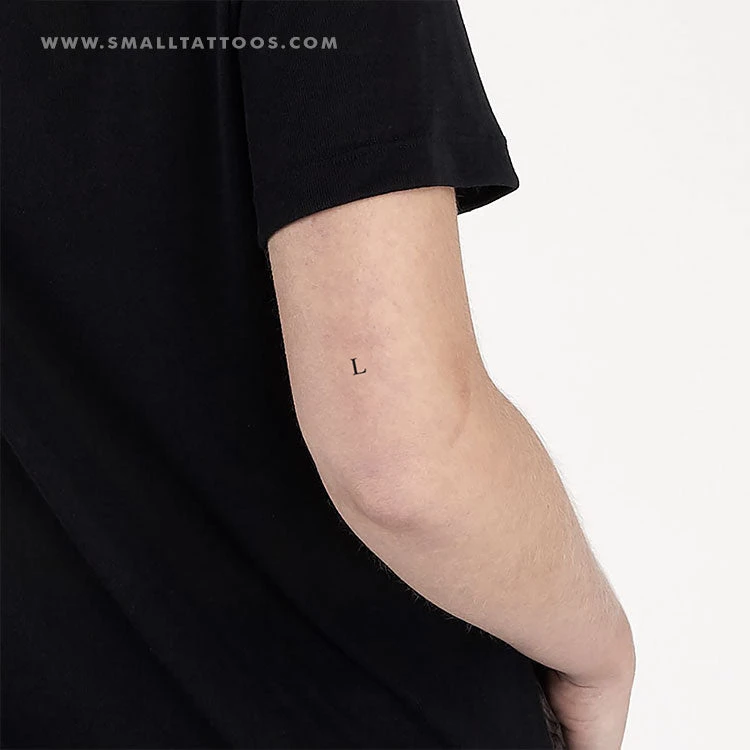 L Uppercase Serif Letter Temporary Tattoo (Set Of 3) 3 L Uppercase Serif Letter Temporary Tattoo (Set Of 3)