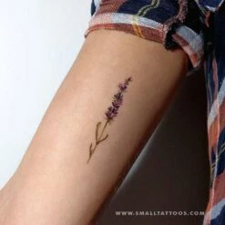 Lavender Temporary Tattoo By Lena Fedchenko (Set Of 3)