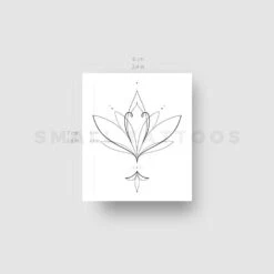 Harmlessberry's Fine Line Lotus Flower Temporary Tattoo (Set Of 3) 9 Harmlessberry's Fine Line Lotus Flower Temporary Tattoo (Set Of 3) -Da Vinci Shop lotus 2 harmlessberry st 1