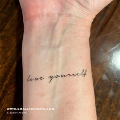 Love Yourself Temporary Tattoo (Set Of 3) -Da Vinci Shop love yourself tatteco client photo
