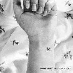 M Uppercase Serif Letter Temporary Tattoo (Set Of 3) -Da Vinci Shop m typewriter uppercase temporary tattoo 1