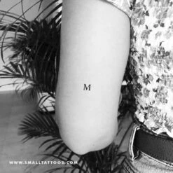 M Uppercase Serif Letter Temporary Tattoo (Set Of 3) -Da Vinci Shop m typewriter uppercase temporary tattoo