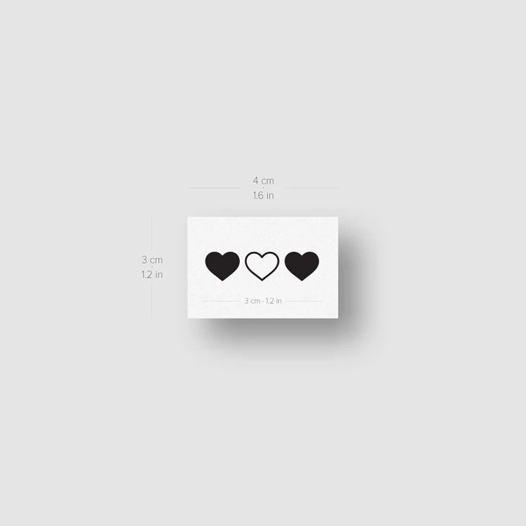 Matching Hearts Temporary Tattoo (Set Of 3x3) 8 Matching Hearts Temporary Tattoo (Set Of 3x3) - Image 6