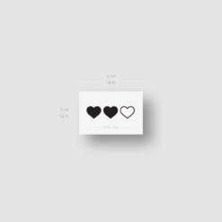 Matching Hearts Temporary Tattoo (Set Of 3x3) 15 Matching Hearts Temporary Tattoo (Set Of 3x3) -Da Vinci Shop matching hearts temporary tattoo 3