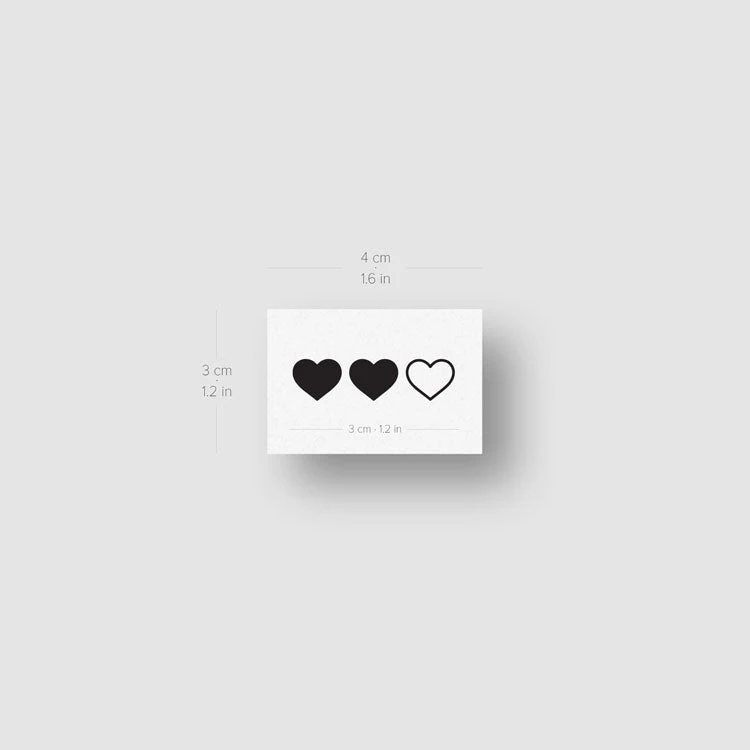 Matching Hearts Temporary Tattoo (Set Of 3x3) 9 Matching Hearts Temporary Tattoo (Set Of 3x3) - Image 7