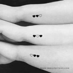 Matching Hearts Temporary Tattoo (Set Of 3x3) 11 Matching Hearts Temporary Tattoo (Set Of 3x3) -Da Vinci Shop matching hearts temporary tattoo tatteco