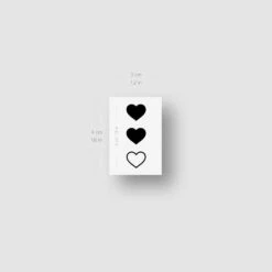 Vertical Matching Hearts Temporary Tattoo (Set Of 3x3) -Da Vinci Shop matching hearts vertical 1