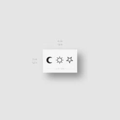 Matching Crescent Sun And Star Temporary Tattoo (Set Of 3x3) 9 Matching Crescent Sun And Star Temporary Tattoo (Set Of 3x3) -Da Vinci Shop matching sun moon star temporary tattoo 1