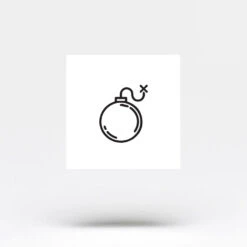 Bomb Temporary Tattoo (Set Of 3) -Da Vinci Shop minimalist bomb temporary tattoo