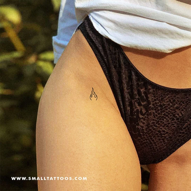 Minimalist Fire Flame Temporary Tattoo (Set Of 3) 5 Minimalist Fire Flame Temporary Tattoo (Set Of 3) - Image 3