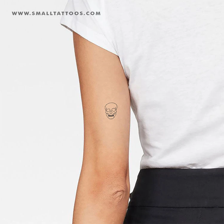 Minimalist Skull Temporary Tattoo (Set Of 3) 4 Minimalist Skull Temporary Tattoo (Set Of 3) - Image 2